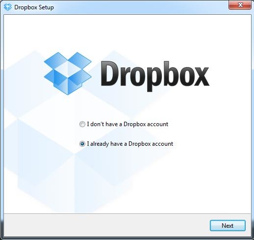 Установка Dropbox для Windows