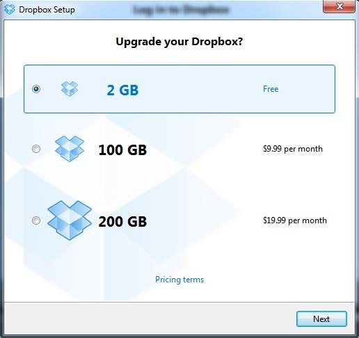 Установка Dropbox для Windows